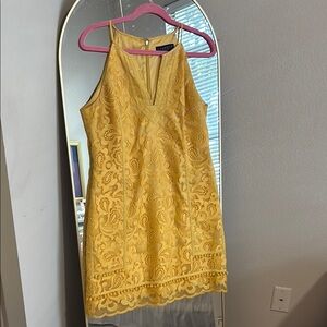 Laundry By Shelli Segal Yellow Halter Sheath Mini Dress